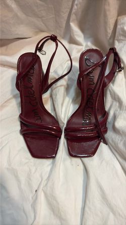 Sam Edelman Burgundy Strappy Heeled Sandals
