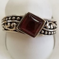 Sterling Silver and Amber Ring.