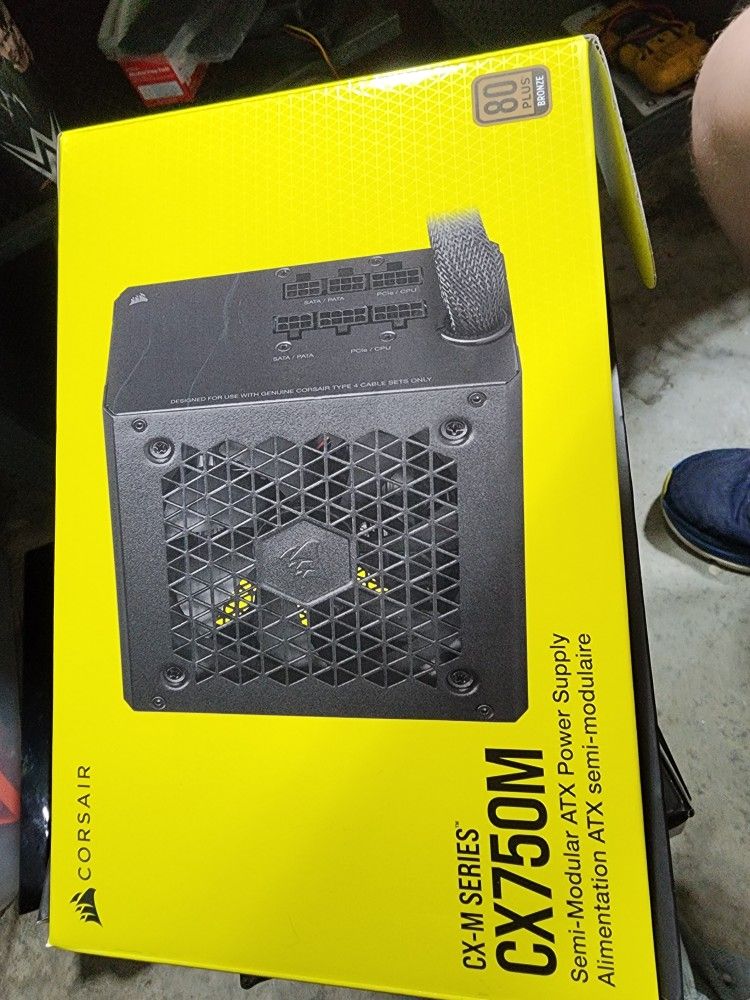 Corsair CX750M modular power supply with all original cables