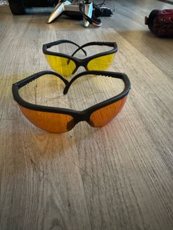 Pack of 2 Walker's Sport High-Grade Polycarbonate Lenses Half Frame Soft Rubber Nose Piece Adjustable Safety Shooting Glasses