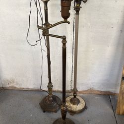 Three Antique Floor Lamps