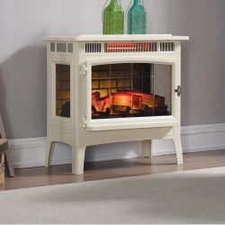 Duraflame 3D Cream Infrared Electric Fireplace Stove With  Remote Control 