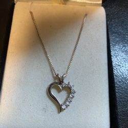 Sterling Silver Heart Necklace 