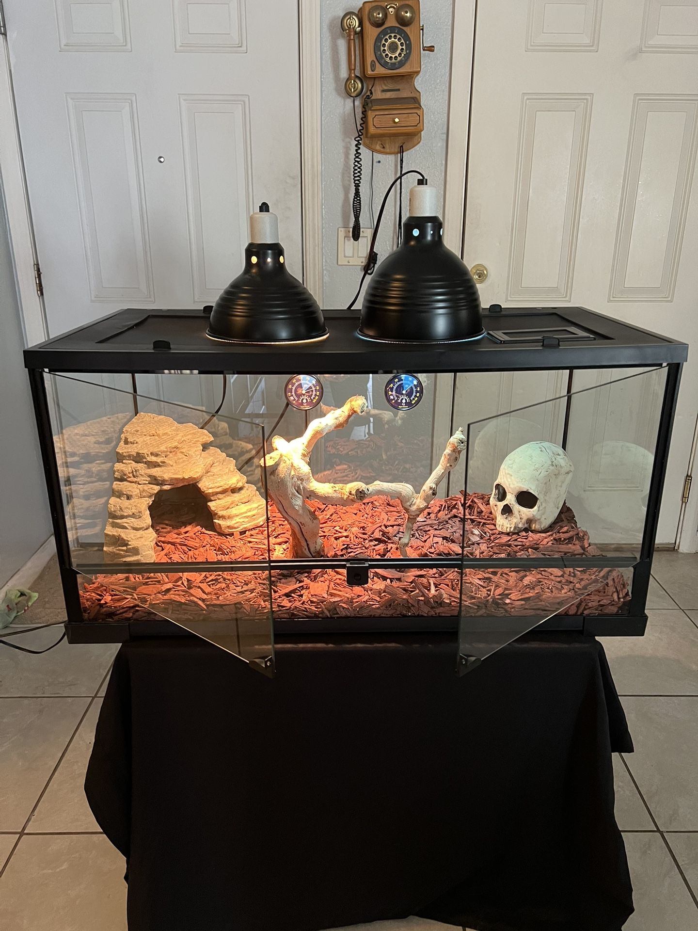 Reptile/Terrarium/Aquarium 50 Gallon Front Opening Tank With Full Set Up (No Animals Included) (I Have More Tanks Available On My Page) * Like New *