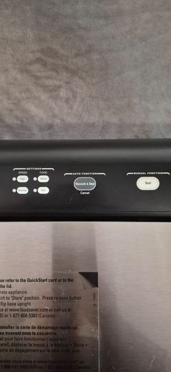 Foodsaver V2840 seal and reseal with air removal