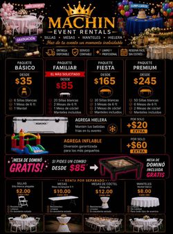 ✨ ¡Todo para tu evento en un solo lugar! 🥳 🪑 Sillas • 🧺 Mesas • 🤍 Manteles • Covers • 🥂 Mesas de cóctel • ❄️ Neveras • 🎈 Inflables