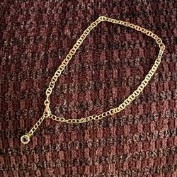 New Goldtone Figaro Style Chain Anklet w/Extension with Charm 