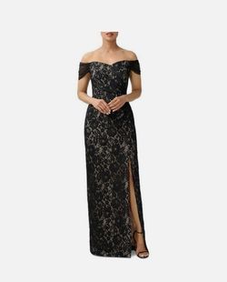 Aidan Mattox Lace Off-The-Shoulder Gown