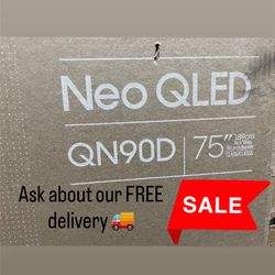 SAMSUNG 75-Inch Class Neo QLED 4K QN90D Series Quantum HDR+, Dolby Atmos, Object Tracking Sound+, Anti-Glare, Gaming Hub, Q-Symphony, Smart TV with Al