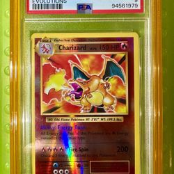 Charizard XY Evolutions Pokemon Reverse Holo 11/108 MINT PSA 9 W/Gold Bumper