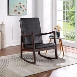 HANDSOME DARK BROWN ESPRESSO FINISH ROCKING CHAIR - SILLA