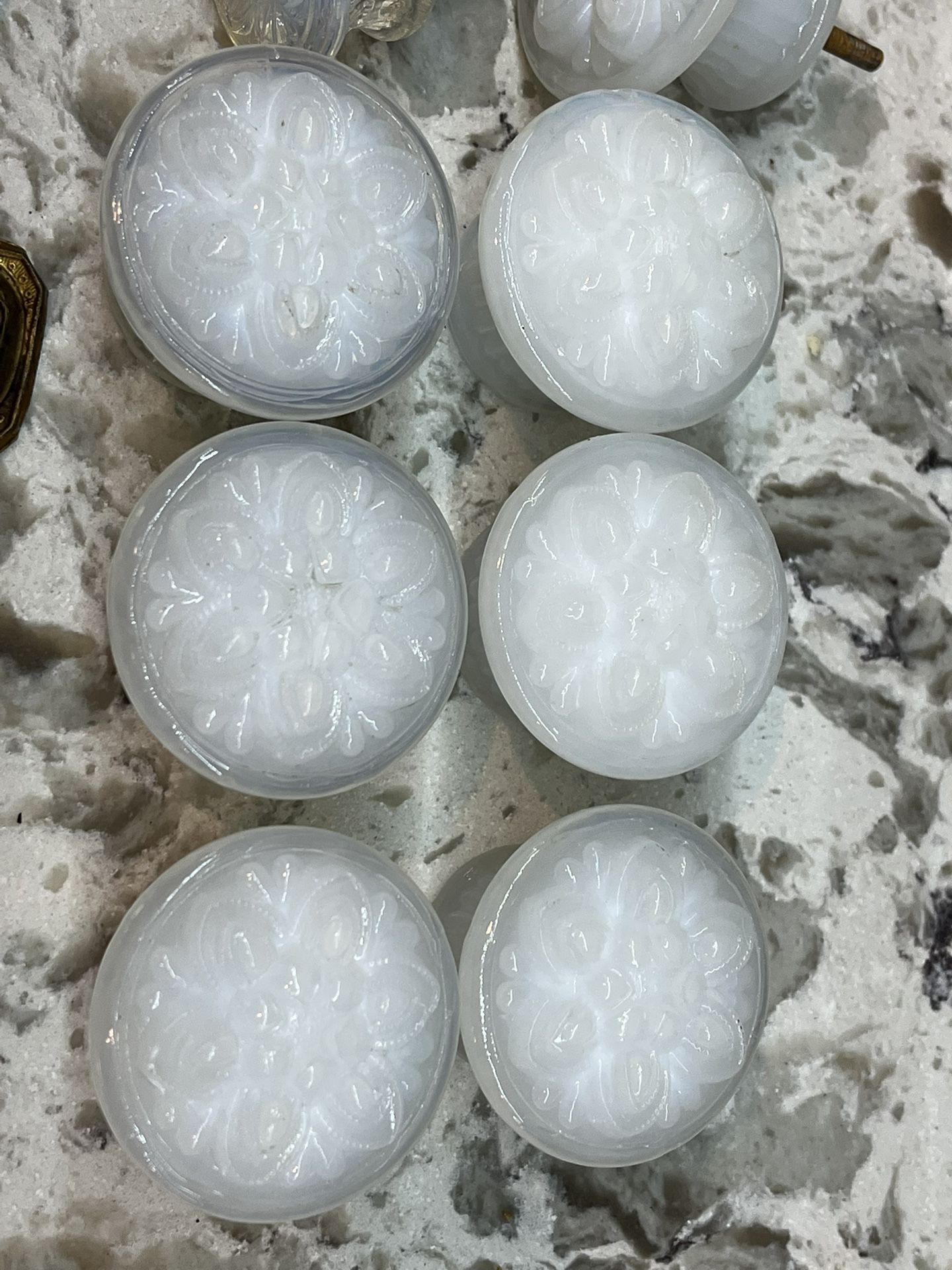 Antique Milk Glass Hardware