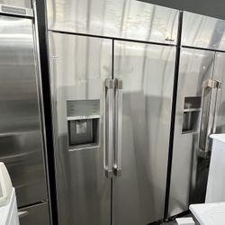 Built In Dacor 42 Inch Stainless Steel Refrigerator Ice & Water Side By Side 