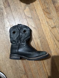 👢 Kids Mexican Leather Cowboy Boots – Black – Size 12 US / 19 MX