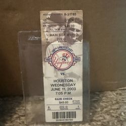 Houston Astros New York Yankees Ticket Stub MLB Baseball Combined No Hitter 2003