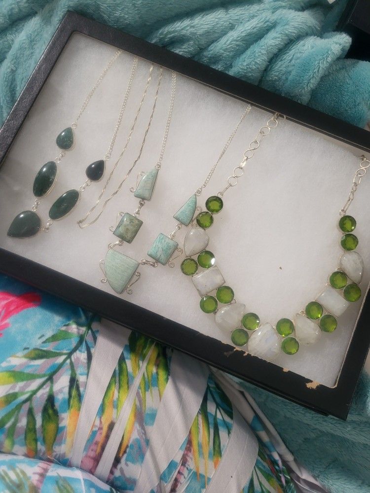 Sterling Silver Gemstone Necklaces Jewelry