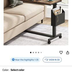 Tribesigns Height Adjustable C Shaped End Table