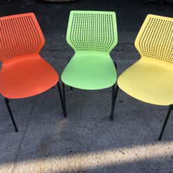 Commercial Grade Stacking Chairs, In Yellow, Green & Orange $25each
