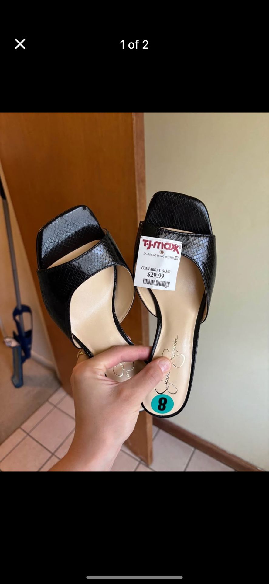 Black Snake Skin Heels