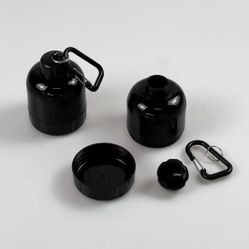 Set of 2 Drinking protein powder / creatine powder / amino acid powder storage containers / funnel with clip