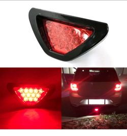 Rear Tail Third Brake Light Car Universal Stop Light Vehicle Strobe Flash Fog Lamp Red Light Red Shell