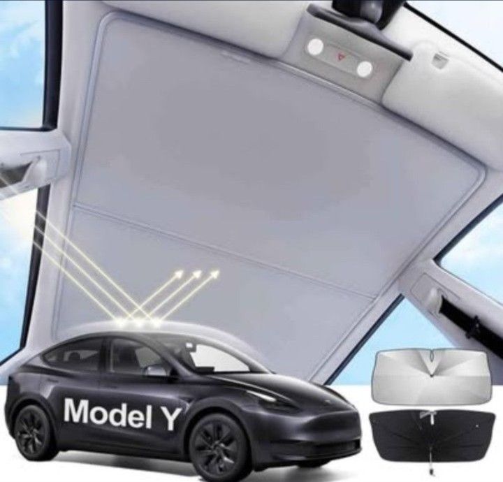 Tesla Model Y 2020-2025 Sunshade Roof -with Windshield Sun Shade