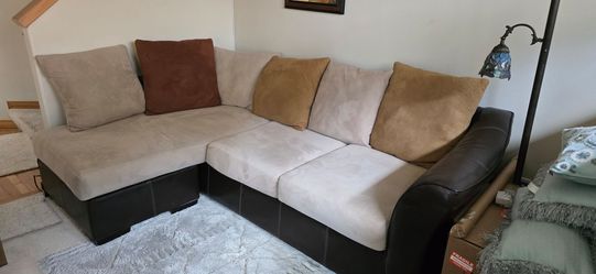 Beige sectional couch