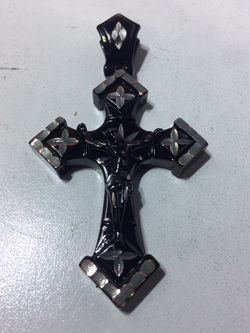 Stone Jesus Cross Religious Pendent Necklace Charm #2