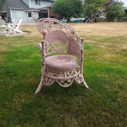 Vintage Cane Pink Chair