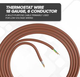 Thermostat Wire, 18/6, 150 FT, 18 Gauge, 6 Solid Copper Conductors