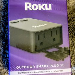 Roku Smart Home Outdoor Smart Plug SE with Custom Scheduling, Independent Outlets, and IP64 Weather Resistance

