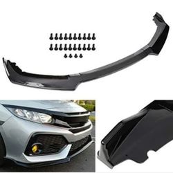 OCPTY 3PCS Glossy Black Car Front Bumper Spoiler Lip fit for 2016-2020