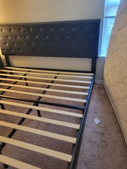 King bed frame with mattress
