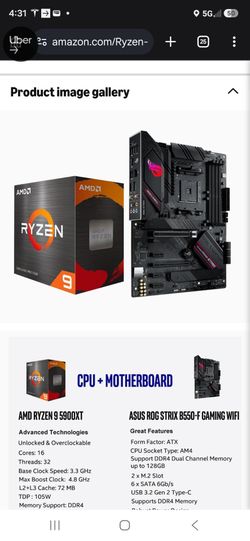 Asus ROG Strix B550-F gaming WiFi and Amd Ryzen 9 5900xt