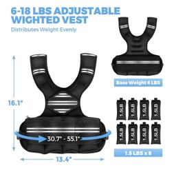 Adjustable Weighted Vest for Women Men, 6-18 LBS