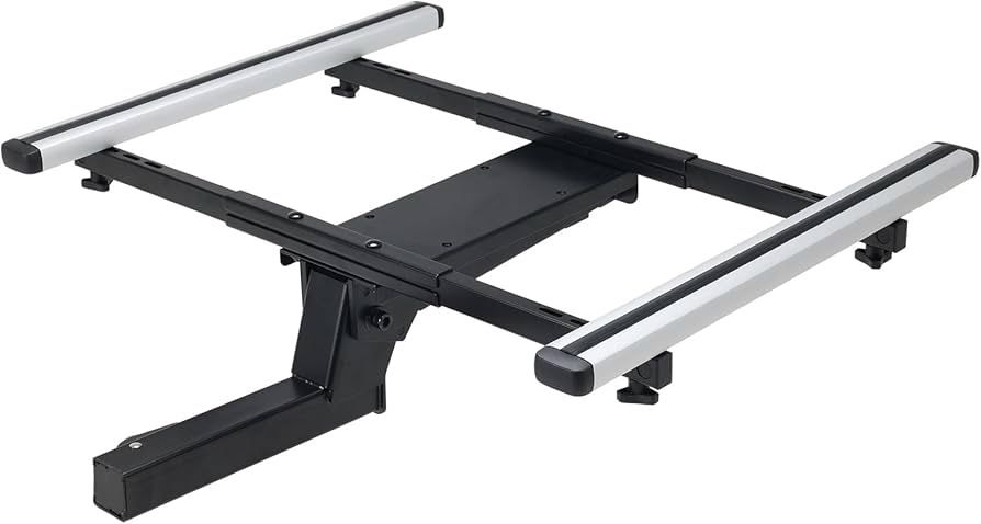 Multifunctional Hitch Rack Platform Rear Cross Bar, Folding Hitch Cargo Carrier, Suitable for Bike Racks, Cargo Baskets and Boxes, Quick Setup, 200 LB