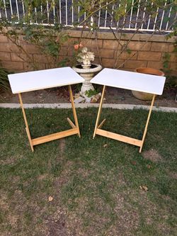 Pair of Bamboo Z-Shaped Side Tables