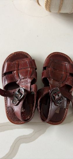 Brown Leather Toddler Sandals