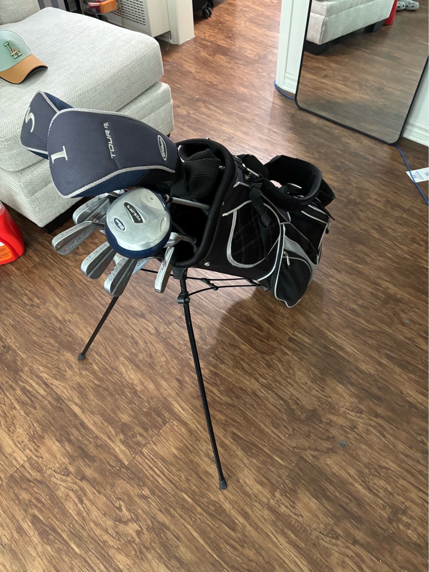 Golf clubs + bag