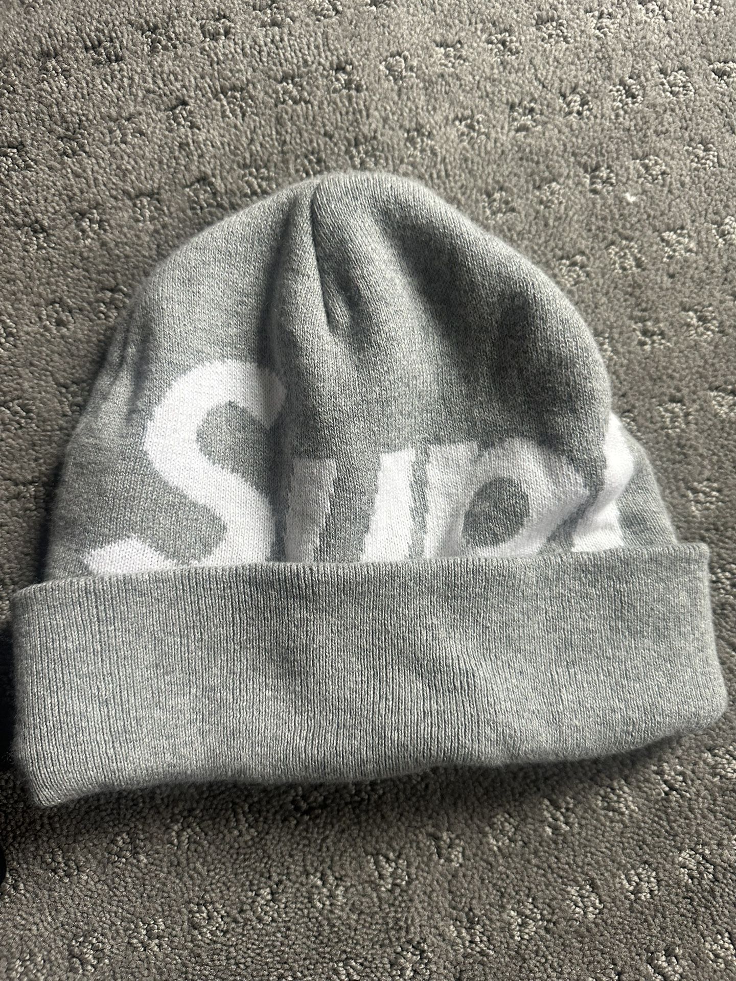 Supreme Big Logo Beanie 'Grey'