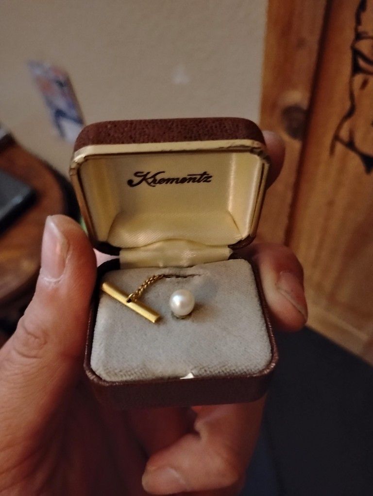 Krementz Cultured Pearl Tie Pin