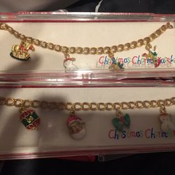 2 Christmas Bracelets With Charms $5 Each