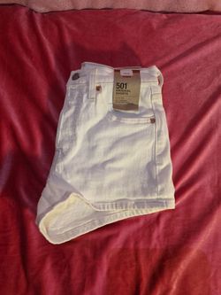 Womens Levi's White Jean Shorts