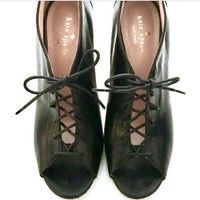 Kate Spade Black Open Toe Lace Up Shoes