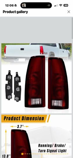 Pair of Smoke Tail Lights for ‘88-‘98 Chevy/GMC Series Trucks, Suburban, and Escalade. See chart