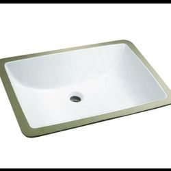 Glacier Bay Rectangle Undermounted Bathroom Sink in White