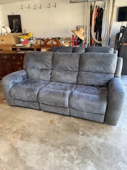 Blue Fabric Reclining Sofas