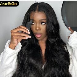 Used Hair Wear And Go Glueless Wigs Pre Bleached Body Wave Pre Cut...