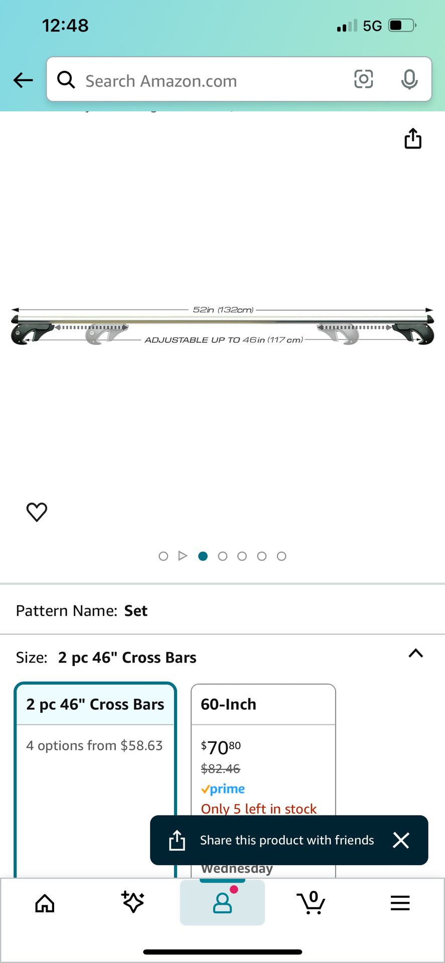 Rooftop Aluminum Crossbars For A Vehicle  
