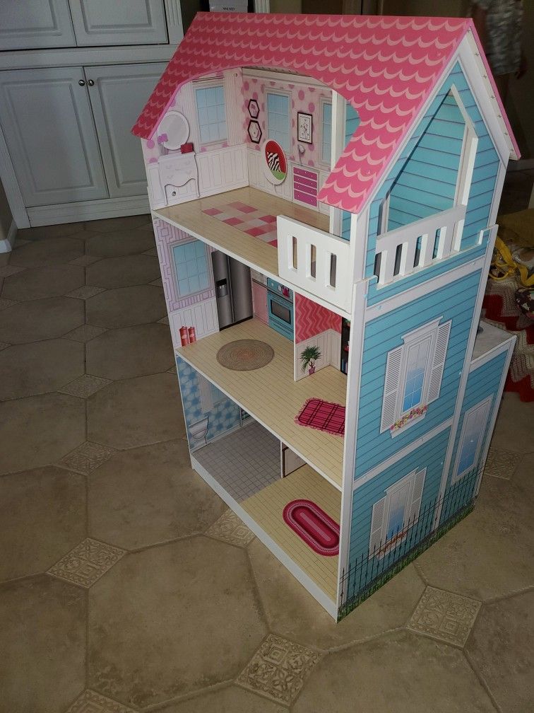 Teamson Kids Wonderland Ariel 2-in-1 Doll House and Play Kitchen